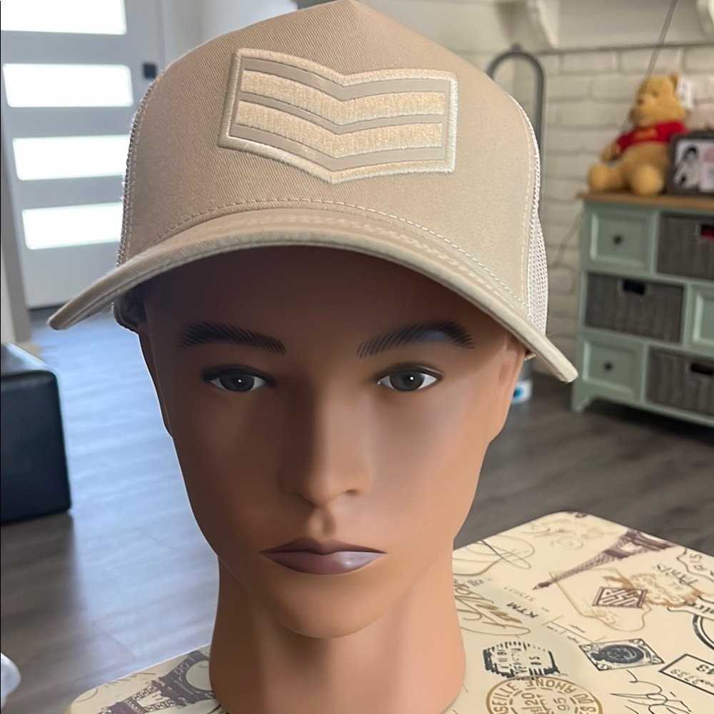 Tan Chevron Embroidered Baseball Hat